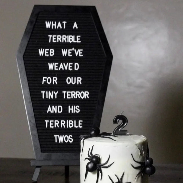 Gothic Coffin-Shaped Message Board – Halloween Horror Party Sign Decor - Desktop decorations