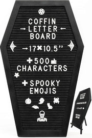 Gothic Coffin-Shaped Message Board – Halloween Horror Party Sign Decor - black - Desktop decorations