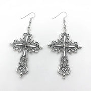 Gothic Dark Style Cross Pendant Earrings Rock Punk Goth Fashion Earrings For Women Jewellery Design Mystical Gifts