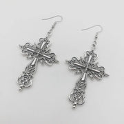 Gothic Dark Style Cross Pendant Earrings Rock Punk Goth Fashion Earrings For Women Jewellery Design Mystical Gifts