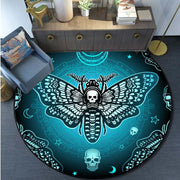 Gothic Death’s-Head Hawk Moth Rug - Mystical Round Carpet for Gothic & Occult Home Decor - Carpets & Tapestries