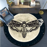 Gothic Death’s-Head Hawk Moth Rug - Mystical Round Carpet for Gothic & Occult Home Decor - Carpets & Tapestries