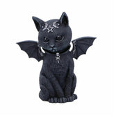 Gothic Grim Reaper Figurines – Mini Reaper Statue Set for Gothic and Halloween Decor - Winged Cat - Desktop decorations