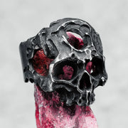 Hollow Skull Men Ring 316L Stainless Steel Weathering Cranium Rock HipHop Party for Biker Rider Male Boyfriend Jewelry