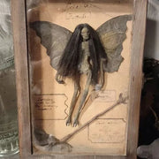 Gothic Skeleton Fairy Display – Shadow Box Art for Alternative and Unique Home Decor - E - Desktop decorations