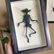 Gothic Skeleton Fairy Display – Shadow Box Art for Alternative and Unique Home Decor - Desktop decorations