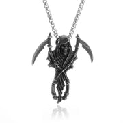 Gothic Skeleton Necklace – Dark Fantasy Pendant for Alternative Fashion - AL20249-Silver - pendant