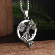 Gothic Skeleton Necklace – Dark Fantasy Pendant for Alternative Fashion - AL20254-Silver - pendant