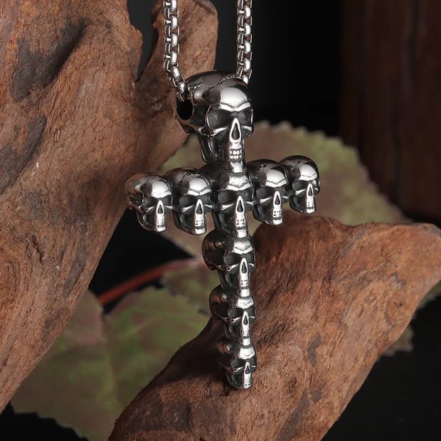 Gothic Skeleton Necklace – Dark Fantasy Pendant for Alternative Fashion - AL20221-Silver - pendant