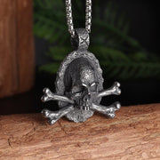 Gothic Skeleton Necklace – Dark Fantasy Pendant for Alternative Fashion - AL20262-Silver - pendant