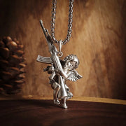 Gothic Skeleton Necklace – Dark Fantasy Pendant for Alternative Fashion - AL19688-Silver - pendant