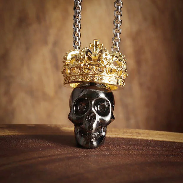 Gothic Skeleton Necklace – Dark Fantasy Pendant for Alternative Fashion - AL19691-Gold - pendant