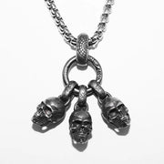 Gothic Skeleton Necklace – Dark Fantasy Pendant for Alternative Fashion - AL11013-silver - pendant