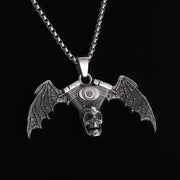 Gothic Skeleton Necklace – Dark Fantasy Pendant for Alternative Fashion - AL20257-Silver - pendant