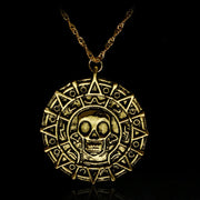 Gothic Skeleton Necklace – Dark Fantasy Pendant for Alternative Fashion - A14145-Gold - pendant