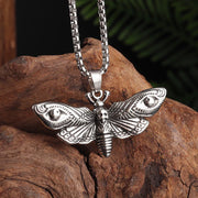 Gothic Skull Bat Necklace – Intricate Winged Skull Pendant for Dark and Edgy Style - AL20114-Silver - pendant