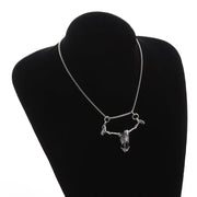 Gothic Skull Bat Necklace – Intricate Winged Skull Pendant for Dark and Edgy Style - pendant