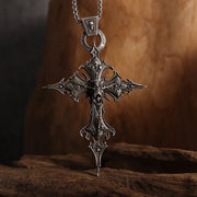 Gothic Skull Bat Necklace – Intricate Winged Skull Pendant for Dark and Edgy Style - AL19621-Silver - pendant