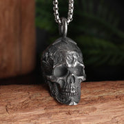 Gothic Skull Bat Necklace – Intricate Winged Skull Pendant for Dark and Edgy Style - AL20224-Silver - pendant