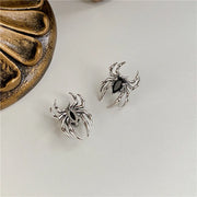 Gothic Spider Earrings – Statement Jewelry for Halloween and Dark Aesthetic - Old silvery - Earring