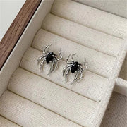 Gothic Spider Earrings – Statement Jewelry for Halloween and Dark Aesthetic - Old silvery - Earring