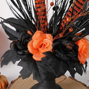 Gothic Witch’s Leg Floral Arrangement – Halloween Black and Orange Table Decor - Desktop decorations