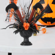 Gothic Witch’s Leg Floral Arrangement – Halloween Black and Orange Table Decor - Desktop decorations