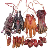 Gruesome Horror Prop Garland – Severed Hands Feet Rats and Fingers for Halloween Deco - Desktop decorations