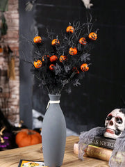 Halloween Pumpkin Vase Decoration – Spooky Jack-O’-Lantern Branches for Gothic and Alternative Decor - 1pc bouquet