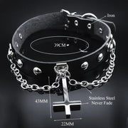 Harajuku Gothic Choker – Satanic Inverted Cross Necklace for Alternative Fashion