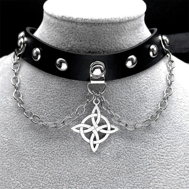 Harajuku Gothic Choker – Satanic Inverted Cross Necklace for Alternative Fashion - SG19 39CM SR