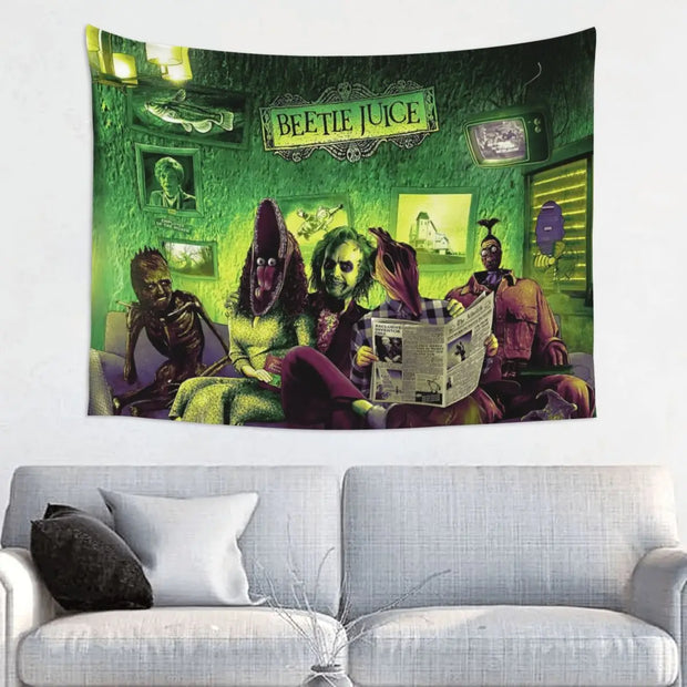 Haunted Halloween Tapestry – Spooky Skeleton Art Decor with Gothic Monster Design - 6 / 95x73 cm - Carpets & Tapestries