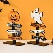 Haunted Street Signs – Spooky Halloween Ghost and Pumpkin Décor for Trick-or-Treat Pathways - Desktop decorations