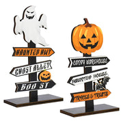 Haunted Street Signs – Spooky Halloween Ghost and Pumpkin Décor for Trick-or-Treat Pathways - Desktop decorations