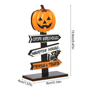 Haunted Street Signs – Spooky Halloween Ghost and Pumpkin Décor for Trick-or-Treat Pathways - B - Desktop decorations