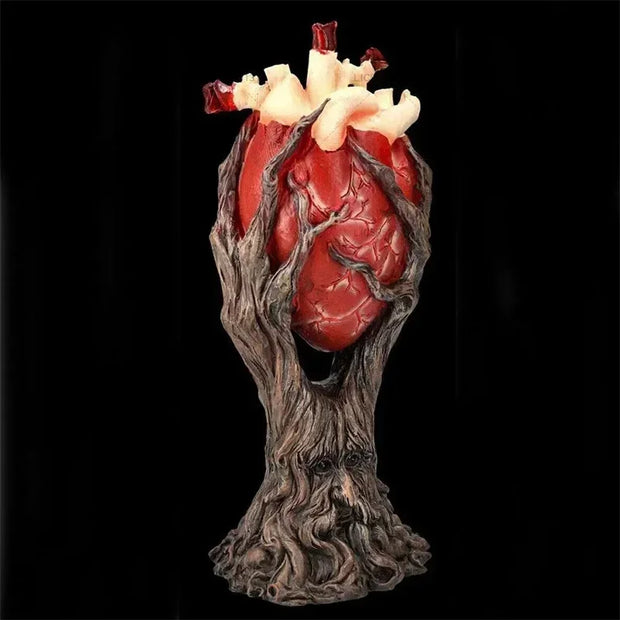 Heart of the Forest Sculpture – Intricate Gothic Heart Decor for Dark Fantasy and Horror Lovers - A / 18cm - Desktop