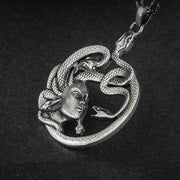 Intricate Skull and Snake Pendant – Gothic Jewelry with Detailed Craftsmanship - AL4381- - pendant