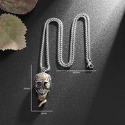 Intricate Skull and Snake Pendant – Gothic Jewelry with Detailed Craftsmanship - pendant