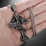 Intricate Skull and Snake Pendant – Gothic Jewelry with Detailed Craftsmanship - AL4525-Silver - pendant