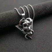 Intricate Skull and Snake Pendant – Gothic Jewelry with Detailed Craftsmanship - AL5949-Silver - pendant