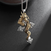 Intricate Skull and Snake Pendant – Gothic Jewelry with Detailed Craftsmanship - AL20526-Gold - pendant