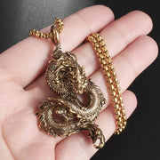 Intricate Skull and Snake Pendant – Gothic Jewelry with Detailed Craftsmanship - AL13206-gold - pendant