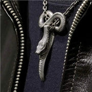 Intricate Skull and Snake Pendant – Gothic Jewelry with Detailed Craftsmanship - AL6487-Silver - pendant