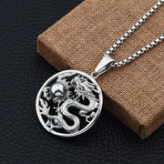 Intricate Skull and Snake Pendant – Gothic Jewelry with Detailed Craftsmanship - AL6660-Silver - pendant