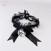 Kawaii Lolita Bowknot Bell Pendant Lace Choker Necklace Statement Sexy Neck Collar Dress Girls Cosplay Party Jewelry