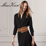 Maikun Belts for Women Punk Style Female Belt Cummerbund Wide Irregular Pin Buckle Women Belt