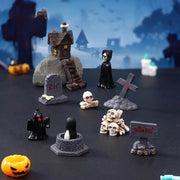 Miniature Haunted Graveyard Set – Gothic Halloween Cemetery Scene with Tombstones Skeletons and Creepy Figures