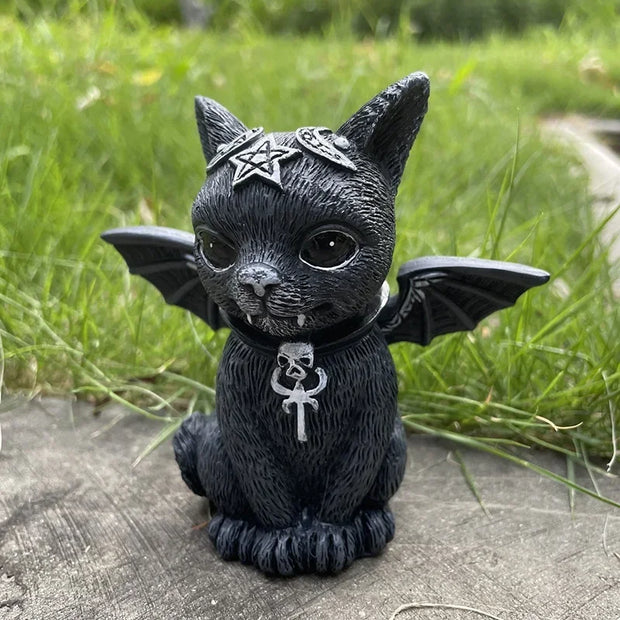 Mystical Baby Dragon Figurine – Gothic and Fantasy Decor with Pentagram and Intricate Detailing - Desktop decorations