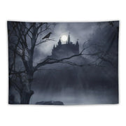 Mystical Gothic Castle Tapestry – Moonlit Wall Art for Gothic & Dark Aesthetic Decor - 75x100cm(30x40in) - Carpets &