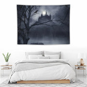 Mystical Gothic Castle Tapestry – Moonlit Wall Art for Gothic & Dark Aesthetic Decor - Carpets & Tapestries